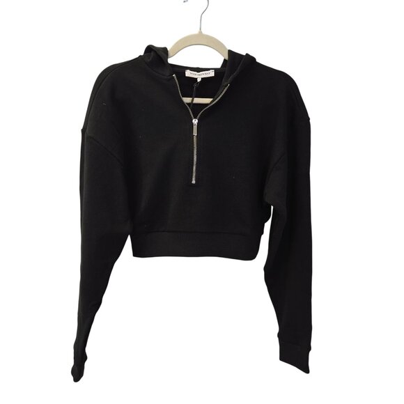 WeWoreWhat Tops - NWT WeWoreWhat Fleece Lined Half Zip Crop Hoodie Jacket Size XS